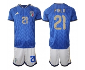 Men's Italy #21 PIRLO National Team FIFA x World Cup 2026 Home Blue On Field Jerseys