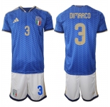 Men's Italy #3 DIMARCO National Team FIFA x World Cup 2026 Home Blue On Field Jerseys