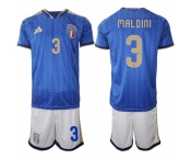 Men's Italy #3 MALDINI National Team FIFA x World Cup 2026 Home Blue On Field Jerseys
