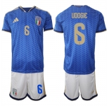 Men's Italy #6 UDOGIE National Team FIFA x World Cup 2026 Home Blue On Field Jerseys