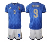 Men's Italy #9 RETEGUI National Team FIFA x World Cup 2026 Home Blue On Field Jerseys