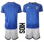 Youth Italy Blank National Team FIFA x World Cup 2026 Home Blue On Field Kids Jerseys