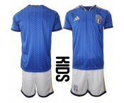 Youth Italy Blank National Team FIFA x World Cup 2026 Home Blue On Field Kids Jerseys