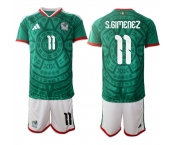 Men's Mexico #11 S.GIMENEZ National Team FIFA x World Cup 2026 Home Green On Field Jersey