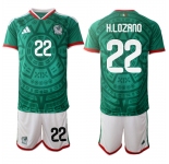 Men's Mexico #22 H.LOZANO National Team FIFA x World Cup 2026 Home Green On Field Jersey