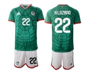 Men's Mexico #22 H.LOZANO National Team FIFA x World Cup 2026 Home Green On Field Jersey