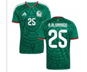 Men's Mexico #25 R.ALUARADO National Team FIFA x World Cup 2026 Home Green On Field Jersey