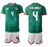 Men's Mexico #4 E.ALUAREZ National Team FIFA x World Cup 2026 Home Green On Field Jersey