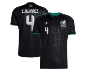 Men's Mexico #4 Edson álvarez Black 2026 Soccer Jersey Suit