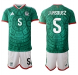 Men's Mexico #5 J.UASQUEZ National Team FIFA x World Cup 2026 Home Green On Field Jersey