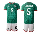 Men's Mexico #5 J.UASQUEZ National Team FIFA x World Cup 2026 Home Green On Field Jersey