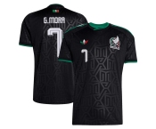 Men's Mexico #7 Gilberto Mora Black 2026 Soccer Jersey Suit