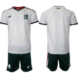 Men's Mexico Blank White Away Soccer Jersey Suit