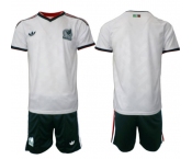 Men's Mexico Blank White Away Soccer Jersey Suit