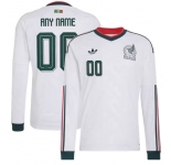 Men's Mexico Custom White 2026 Away Long Sleeve Soccer Jersey