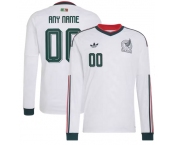 Men's Mexico Custom White 2026 Away Long Sleeve Soccer Jersey