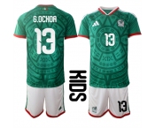 Youth Mexico #13 G.OCHOA National Team FIFA x World Cup 2026 Home Green On Field Kids Jersey