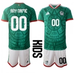 Youth Mexico Custom Any Name And Number National Team FIFA x World Cup 2026 Home Green On Field Kids Jersey