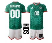 Youth Mexico Custom Any Name And Number National Team FIFA x World Cup 2026 Home Green On Field Kids Jersey