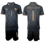 Men's Portugal #1 DIOGO COSTA National Team FIFA x World Cup 2026 Away Gray On Eusebio special edition Jersey