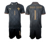 Men's Portugal #1 DIOGO COSTA National Team FIFA x World Cup 2026 Away Gray On Eusebio special edition Jersey