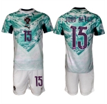 Men's Portugal Team #15 JoAo Neves Green 2026 World Cup Away Soccer Jersey Suit