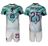 Men's Portugal Team #25 Nuno Mendes Green 2026 World Cup Away Soccer Jersey Suit