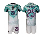 Men's Portugal Team #25 Nuno Mendes Green 2026 World Cup Away Soccer Jersey Suit