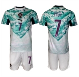 Men's Portugal Team #7 LuÃs Figo Green 2026 World Cup Away Soccer Jersey Suit
