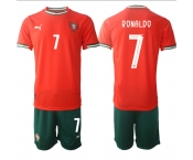 Men's Portugal Team #7 Ronaldo 2025 Red Home Soccer Jersey Suit