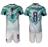Men's Portugal Team #8 Bruno Fernandes Green 2026 World Cup Away Soccer Jersey Suit