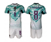 Men's Portugal Team #8 Bruno Fernandes Green 2026 World Cup Away Soccer Jersey Suit
