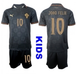 Youth Portugal #10 JOAO FELIX National Team FIFA x World Cup 2026 Away Gray On Eusebio special edition Kids Jersey