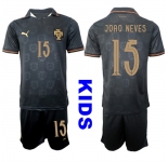 Youth Portugal #15 JOAO NEVES National Team FIFA x World Cup 2026 Away Gray On Eusebio special edition Kids Jersey