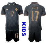 Youth Portugal #17 R.LEAO National Team FIFA x World Cup 2026 Away Gray On Eusebio special edition Kids Jersey