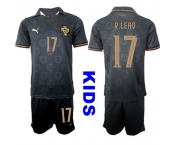 Youth Portugal #17 R.LEAO National Team FIFA x World Cup 2026 Away Gray On Eusebio special edition Kids Jersey