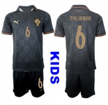 Youth Portugal #6 PALHINHA National Team FIFA x World Cup 2026 Away Gray On Eusebio special edition Kids Jersey