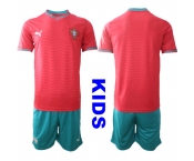 Youth Portugal Bland Or Custom National Team FIFA x World Cup 2026 Home Red On Eusebio special edition Kids Jersey