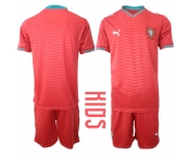 Youth Portugal Blank National Team FIFA x World Cup 2026 Home Red On Eusebio special edition Kids Jersey