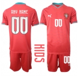 Youth Portugal Custom Any Name And Number National Team FIFA x World Cup 2026 Home Red On Eusebio special edition Kids Jersey