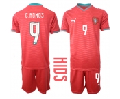 Youth Portugal #G.ROMOS National Team FIFA x World Cup 2026 Home Red On Eusebio special edition Kids Jersey