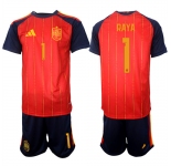 Men's Spain #1 RAYA National Team FIFA x World Cup 2026 Home Red On Field Jerseys