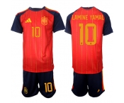Men's Spain #10 LAMINE YAMAL National Team FIFA x World Cup 2026 Home Red On Field Jerseys
