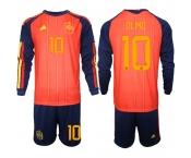 Men's Spain #10 OLMO National Team FIFA x World Cup 2026 Long Sleeve Home Red On Field Jerseys