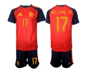 Men's Spain #17 WILLIAMS JR. National Team FIFA x World Cup 2026 Home Red On Field Jerseys