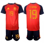 Men's Spain #19 FERMIN National Team FIFA x World Cup 2026 Home Red On Field Jerseys
