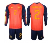 Men's Spain #2 CARVAJAL National Team FIFA x World Cup 2026 Long Sleeve Home Red On Field Jerseys