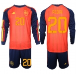 Men's Spain #20 PEDRI National Team FIFA x World Cup 2026 Long Sleeve Home Red On Field Jerseys