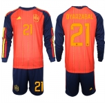 Men's Spain #21 OYARZABAL National Team FIFA x World Cup 2026 Long Sleeve Home Red On Field Jerseys