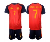 Men's Spain #7 DAVID VILLA National Team FIFA x World Cup 2026 Home Red On Field Jerseys